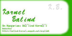 kornel balind business card